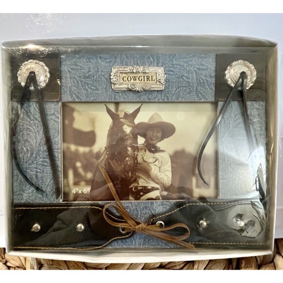 Key Point Novelty Cowgirl Western Picture Frame Tassel Rodeo Country 4x6in - Picture 7 of 7
